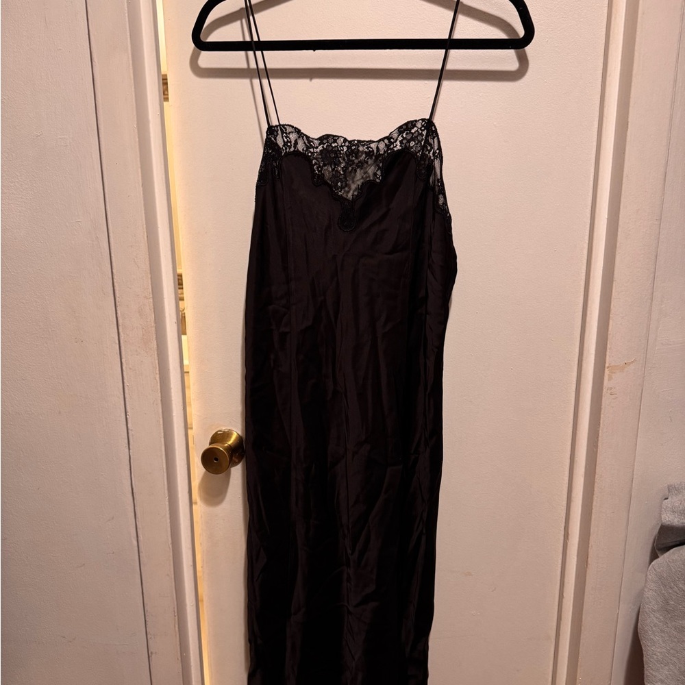 NWT Zara Elegant Black Lace Slip Dress